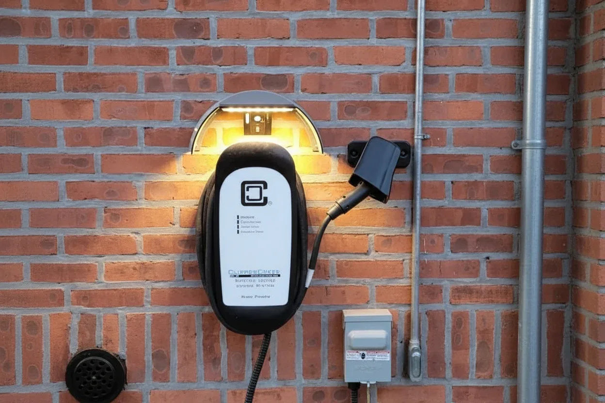 45cm EV Charger Canopy, LED Motion Solar Light, Weatherproof Cover