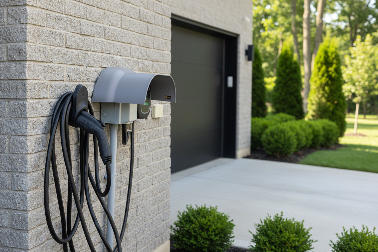 50cm EV Charger Canopy in outdoor setting